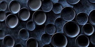 黑色圆形物体紧密排列