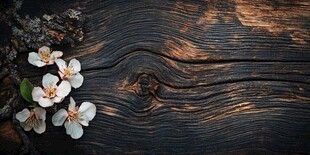 木上绽放的素雅小白花