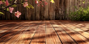 春日木质露台的烂漫景致