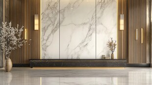 现代奢华大理石墙面室内景