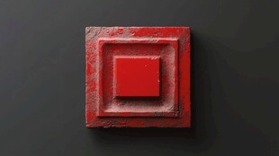 红色立体方形复古装饰物