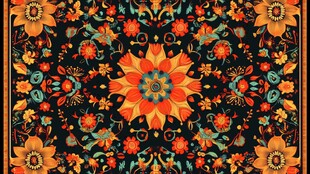 复古花卉民族风图案设计