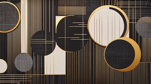 黑金几何抽象装饰背景图