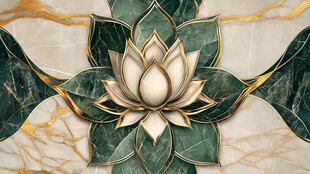 中式莲花大理石装饰图案