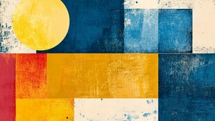 抽象几何色块艺术画作