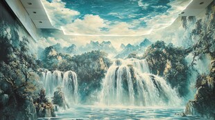 梦幻山水室内壁画艺术