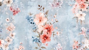 淡雅花卉图案背景图