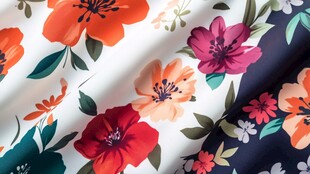 多彩花卉图案精美布料