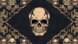骷髅图案 暗黑华丽风设计