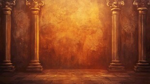 古典石柱营造神秘空间