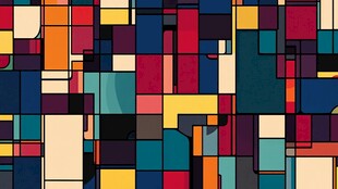 多彩几何方块抽象图案背景