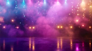 梦幻炫彩舞台灯光背景