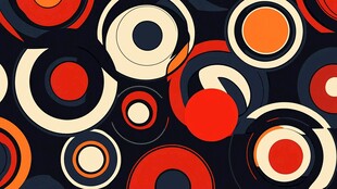 多彩圆环抽象图案背景