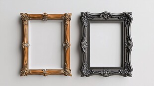 两精致画框并列展示