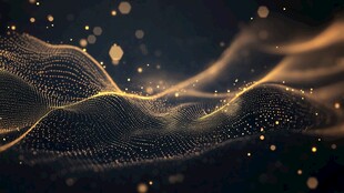 金色粒子波浪 科幻背景