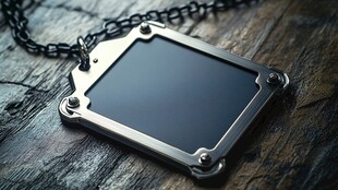 金属质感方形吊坠项链