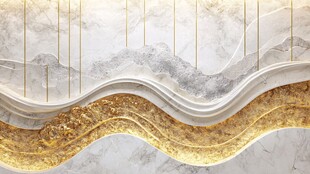 大理石金纹山水风背景墙