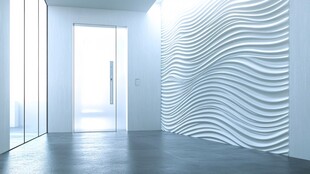 简约波浪纹理的现代室内空间
