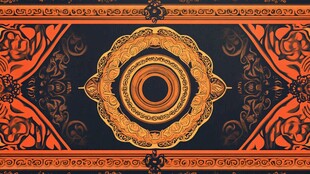 华丽复古圆形花纹装饰图案