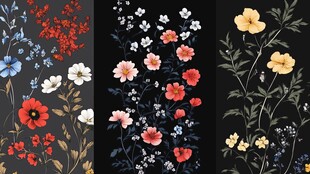 多彩花卉图案集合