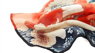 印花丝绸围巾展示