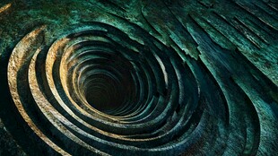 神秘深邃的螺旋洞穴景观