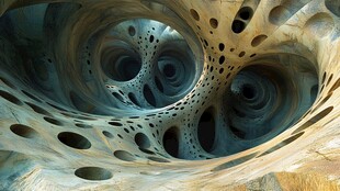 奇幻多孔螺旋状结构景观