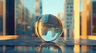 城市中的透明水晶球奇观