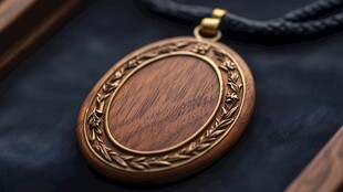 木质金饰吊坠 精致工艺风