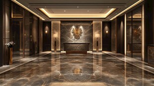 豪华大气酒店大堂室内设计