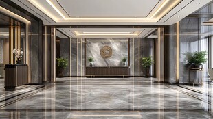 豪华大气的酒店大堂空间