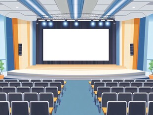 空旷的现代化阶梯式会议室