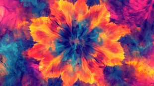 绚丽多彩抽象花朵图案