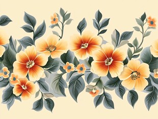 花卉装饰图案 清新唯美风