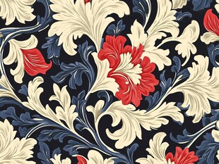 复古花卉锦缎图案设计