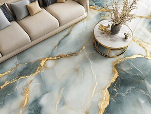 轻奢风大理石纹客厅地面