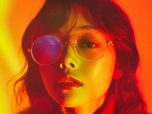 时尚酷感的墨镜女性肖像