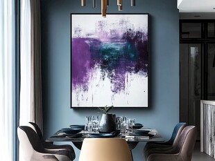 现代风餐厅的艺术挂画