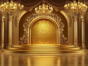 奢华金色舞台背景场景