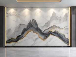 水墨山峦电视背景墙设计