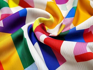 多彩几何图案褶皱布料