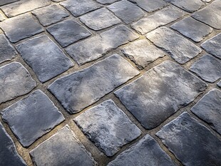 复古石砖地面纹理特写