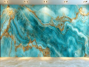 蓝金大理石纹理奢华背景墙