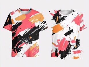 抽象涂鸦风短袖T恤设计