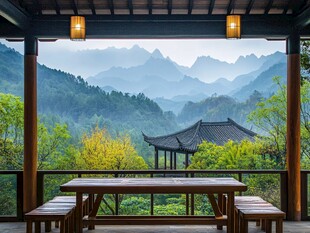 山间亭台赏景休憩之所