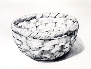 素描编织篮