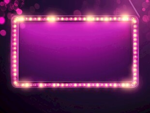 紫色霓虹发光边框背景图