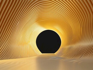 金色隧道尽头的神秘黑洞