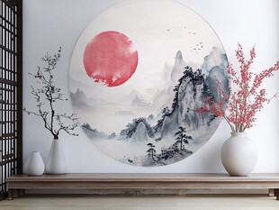 中式圆画装点雅致空间