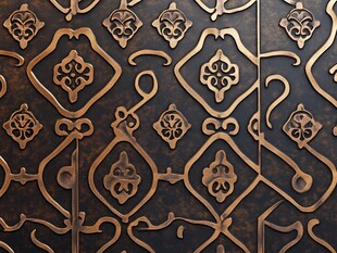 复古金属雕花图案纹理